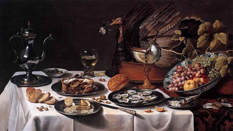 Pieter Claesz Still Life with Turkey Pie